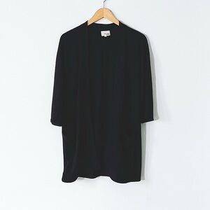 Aritzia Wilfred Free Black Open Cardigan Oversized Cape Pockets Half Sleeve XXS